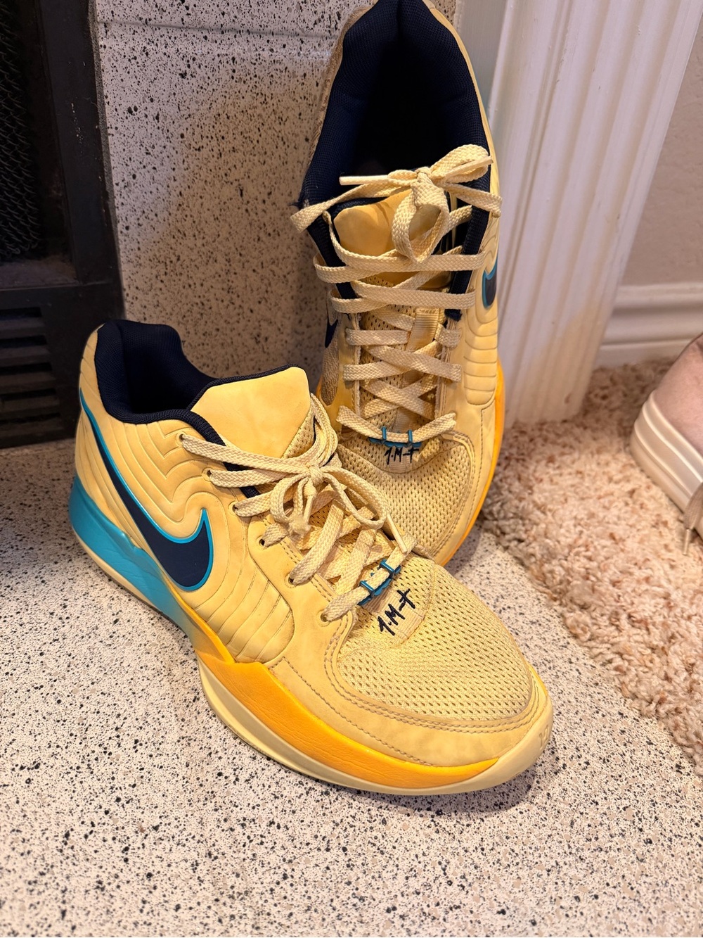 Nike Men’s Yellow Navy Teal Athletic Shoes